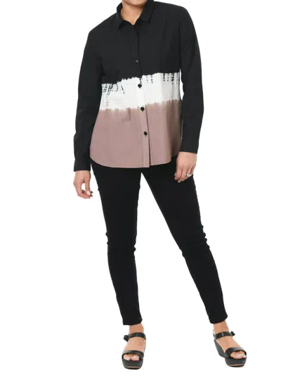 Tulip Clothing Brynn Button Down Shirt In Beachcomber Ombre In Multi