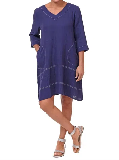 Tulip Clothing Bungalow Dress In Navy In Purple