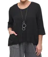 Tulip Clothing Carly Pullover Top In Black