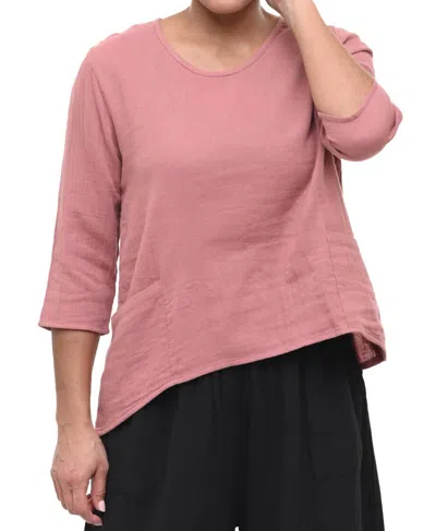 Tulip Clothing Carly Pullover Top In Rose In Pink
