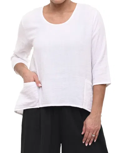 Tulip Clothing Carly Pullover Top In White