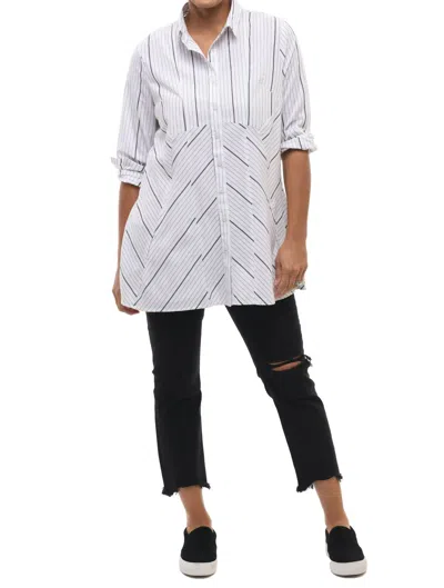 Tulip Clothing Connie Top In Manhattan Stripe In White