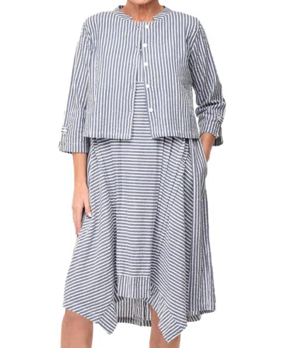 Tulip Clothing Dakota Jacket In Marina White Seersucker Stripe In Multi