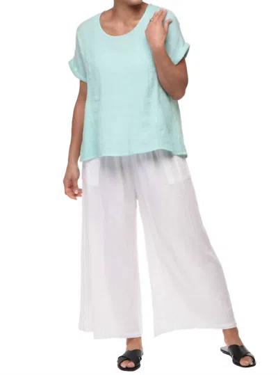 Tulip Clothing Destination Short Sleeve Top In Aqua In Blue