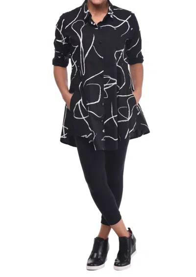 Tulip Clothing Diane Button Front Tunic In Black