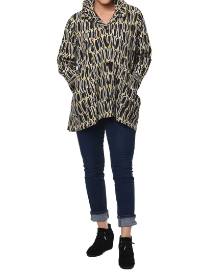 Tulip Clothing Dorian Button Down Blouse In Olive Oil In Black