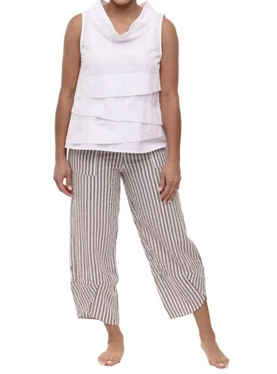 Tulip Clothing Eilani Cowl Tank Top In White In Gray