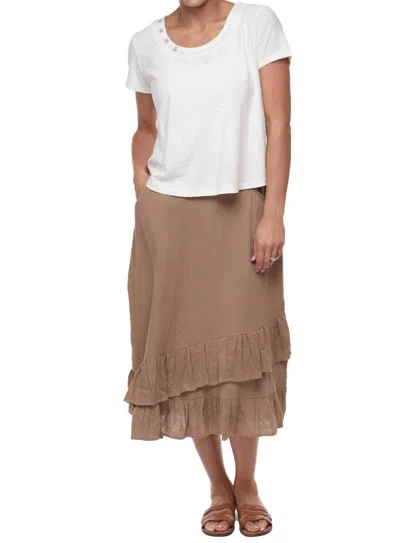 Tulip Clothing Erika Flat Front Skirt In Sand In Beige