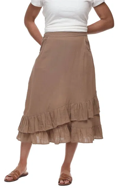 Tulip Clothing Erika Skirt In Sand In Brown