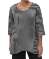Tulip Clothing Everley Top In Harrison Seersucker Stripe In Black