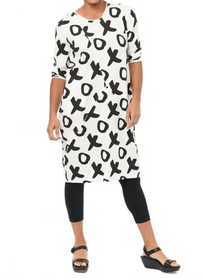 Tulip Clothing Frida Dress In Ivory Xo In Multi