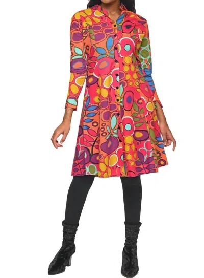 Tulip Clothing Galapagos Orchard Midi Dress In Multicolor
