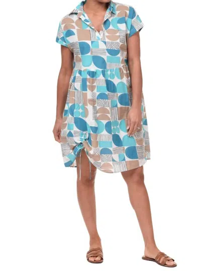 Tulip Clothing Geri Dress In Geo Candy In Blue