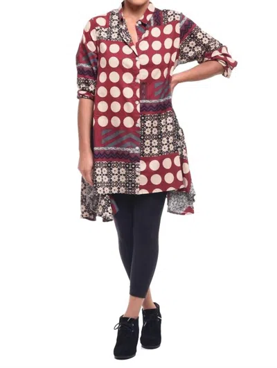 Tulip Clothing Gigi Top In Wine Potpourri In Multi