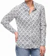 Tulip Clothing Gretchen Button Down Blouse In Palms