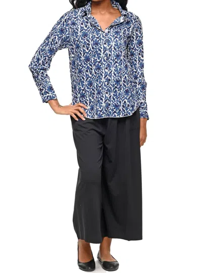 Tulip Clothing Gretchen Button Down In Blue Batik