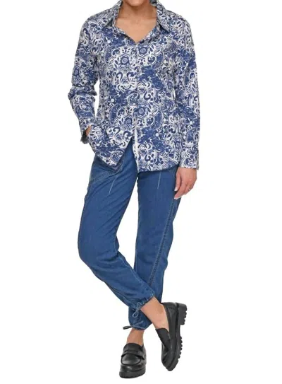 Tulip Clothing Gretchen Button Down Shirt In Huron In Multi