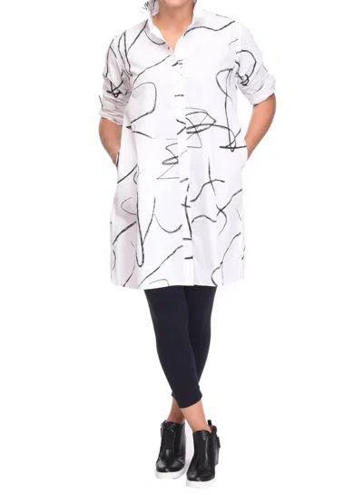 Tulip Clothing Harriet Midi Shirt Dress In White