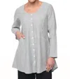 Tulip Clothing Ivy Jacket In Ticking Stripe In Grey