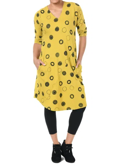 Tulip Clothing Jennica Dress In Moss Crazy Circles In Multi