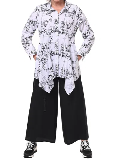 Tulip Clothing Jennifer Button Down In White Etching In Multi