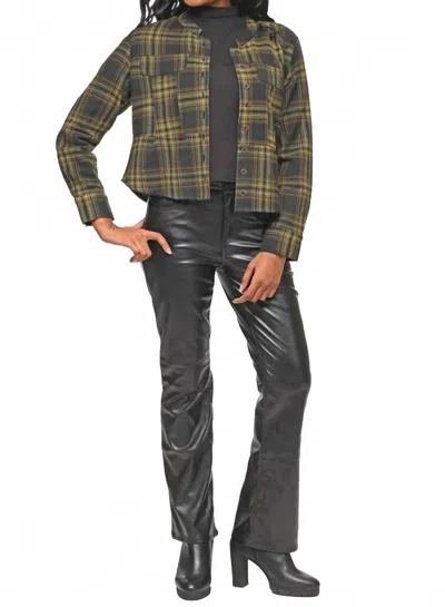 Tulip Clothing Jewel Long Sleeve Jacket In Prague Flannel In Green