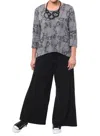 Tulip Clothing Kelly Roll Neckline Top In Canyon Etching In Gray