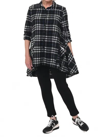 Tulip Clothing Layla Button Down Shirt In Bangor Flannel In Black