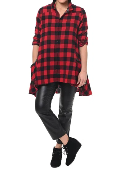 Tulip Clothing Layla Button Down Shirt In Buffalo Flannel In Multi