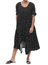 Tulip Clothing Lexi Dress In Black White Seersucker Dot