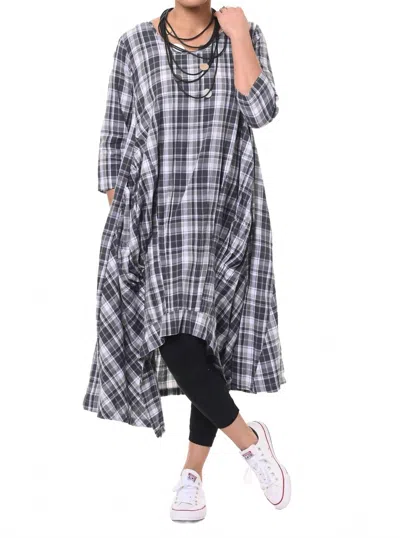 Tulip Clothing Lexi Dress In Grayscale Check In Multi