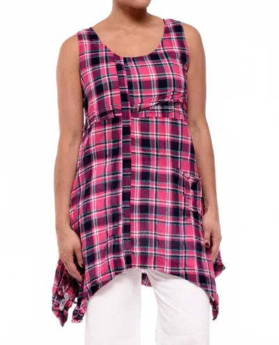 Tulip Clothing Libby Top In Azalea Plaid In Multi