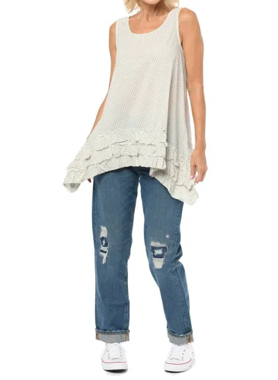 Tulip Clothing Lily Top In Gray Fleurette In Neutral