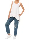 Tulip Clothing Lily Top In Peach Leaf In White