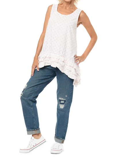 Tulip Clothing Lily Top In Peach Leaf In White
