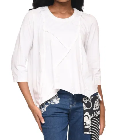 Tulip Clothing Lindsay Three-quarter Sleeve Top In White
