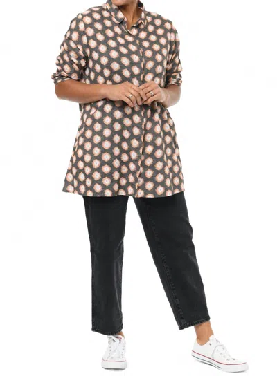 Tulip Clothing Logan Button Down Shirt In Apricot Gypsy In Multi
