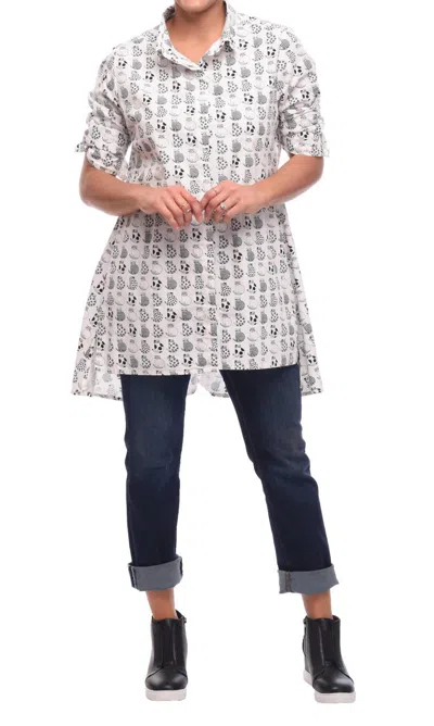Tulip Clothing Logan Button Down Top In Alley Cat In Multi
