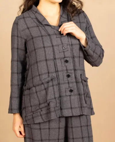 Tulip Clothing Long Sleeve Funky Edge Jacket In Brown Black Plaid