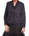 Tulip Clothing Lottie Jacket In Black Twill