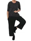 Tulip Clothing Madelyn Top In Charcoal Mini Chex
