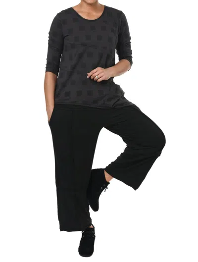 Tulip Clothing Madelyn Top In Charcoal Mini Chex