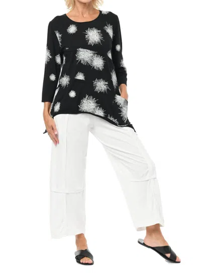 Tulip Clothing Madelyn Top In Mini Scribble In White