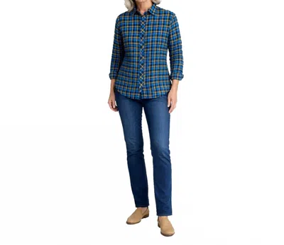Tulip Clothing Maven Button Front Shirt In Gatwick Flannel In Blue