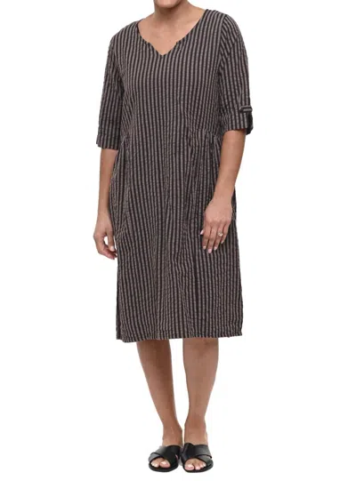 Tulip Clothing Maxine Dress In Wallace Stripe In Grey