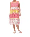 Tulip Clothing Maya Tiered Dress In Multi Blossom In Multi