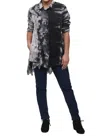 Tulip Clothing Mia Button Down Top In Morocco Tie Dye In Blue