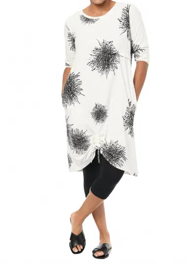 Tulip Clothing Miley Dress In Ivory/black Scribble In Multi