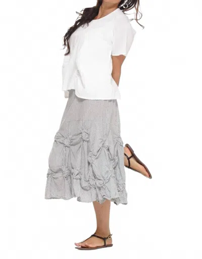 Tulip Clothing Millie Bunchy Skirt In Ticking Stripe In Multi