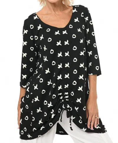 Tulip Clothing Murray Tunic Top In Mini Xo In Black